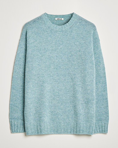 Mies | Luxury Brands | Auralee | Wool/Cashmere Crewneck Knit Top Blue Green