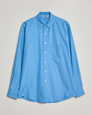 Mies |  | Auralee | Finx Twill Shirt Clear Blue