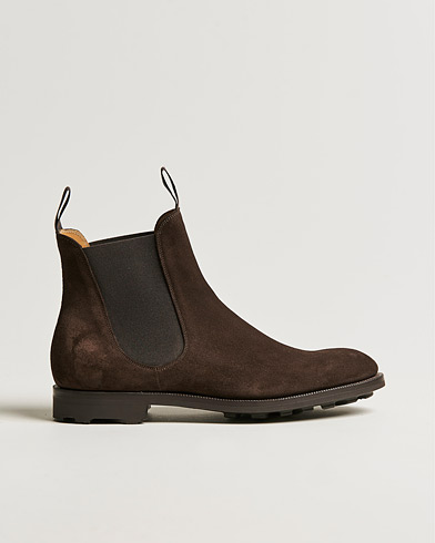 Mies | Best of British | Edward Green | Newmarket Suede Chelsea Boot Espresso