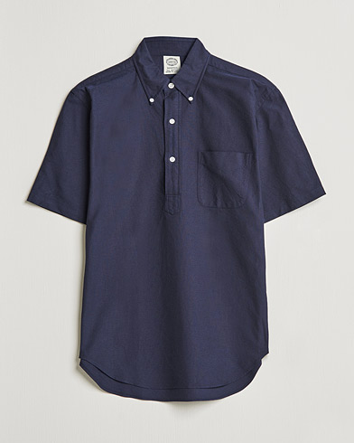 Mies |  | Kamakura Shirts | Vintage Ivy Short Sleeve Popover Shirt Navy