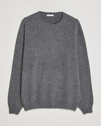 Mies | Tyylitietoiselle | Boglioli | Brushed Cashmere Sweater Grey Melange