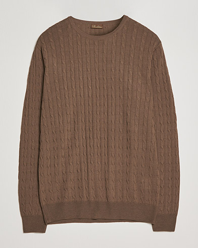 Mies |  | Stenströms | Merino Cable Crew Neck Camel