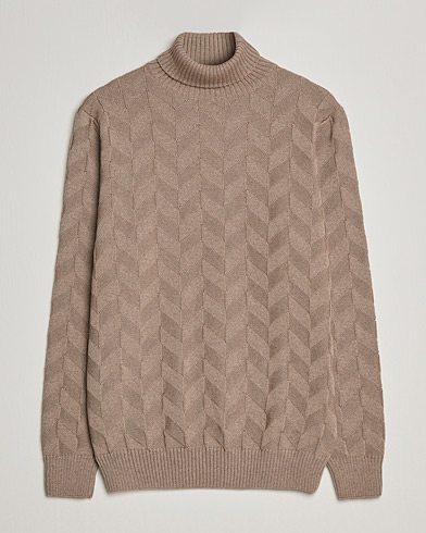 Mies | Business & Beyond | Stenströms | Chunky Merino Structured Rollneck Camel