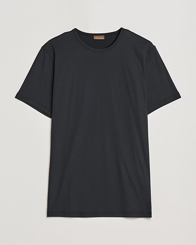 Mies | T-paidat | Stenströms | Solid Cotton T-Shirt Black