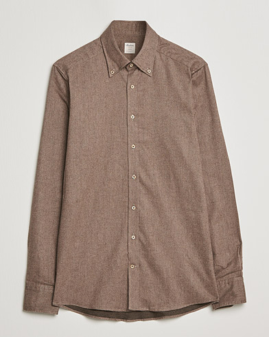 Mies |  | Stenströms | Slimline Flannel Shirt Light Brown