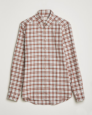 Mies | Kauluspaidat | Stenströms | Slimline Checked Flannel Shirt Red/White