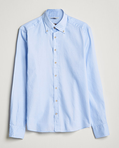 Mies | Oxford-paidat | Stenströms | Slimline Button Down Printed Oxford Shirt Light Blue