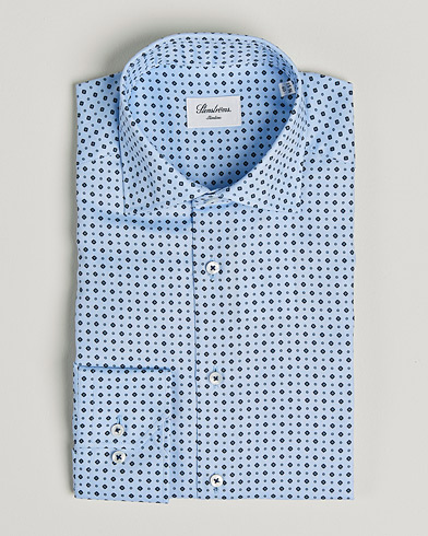 Mies |  | Stenströms | Slimline Cut Away Printed Shirt Blue