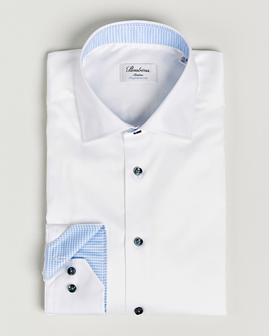 Mies | Viralliset | Stenströms | Slimline Cut Away Contrast Shirt White
