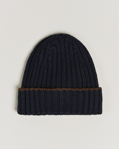 Mies | Pipot | Stenströms | Wool Cashmere Ribbed Beanie Navy