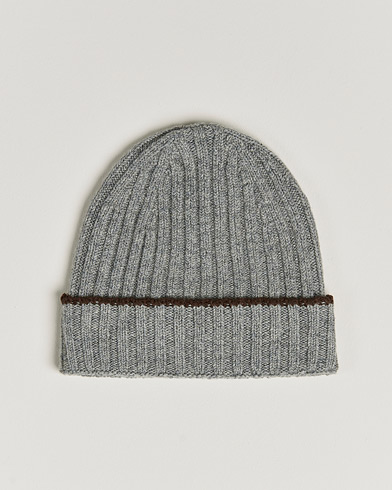 Mies | Pipot | Stenströms | Wool Cashmere Ribbed Beanie Grey