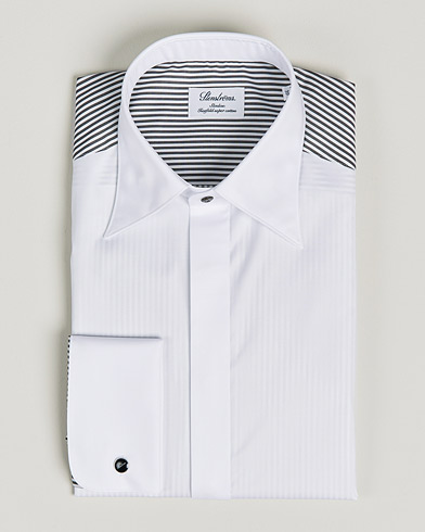 Mies |  | Stenströms | Slimline Fiesta Fly Front Tuxedo Shirt White