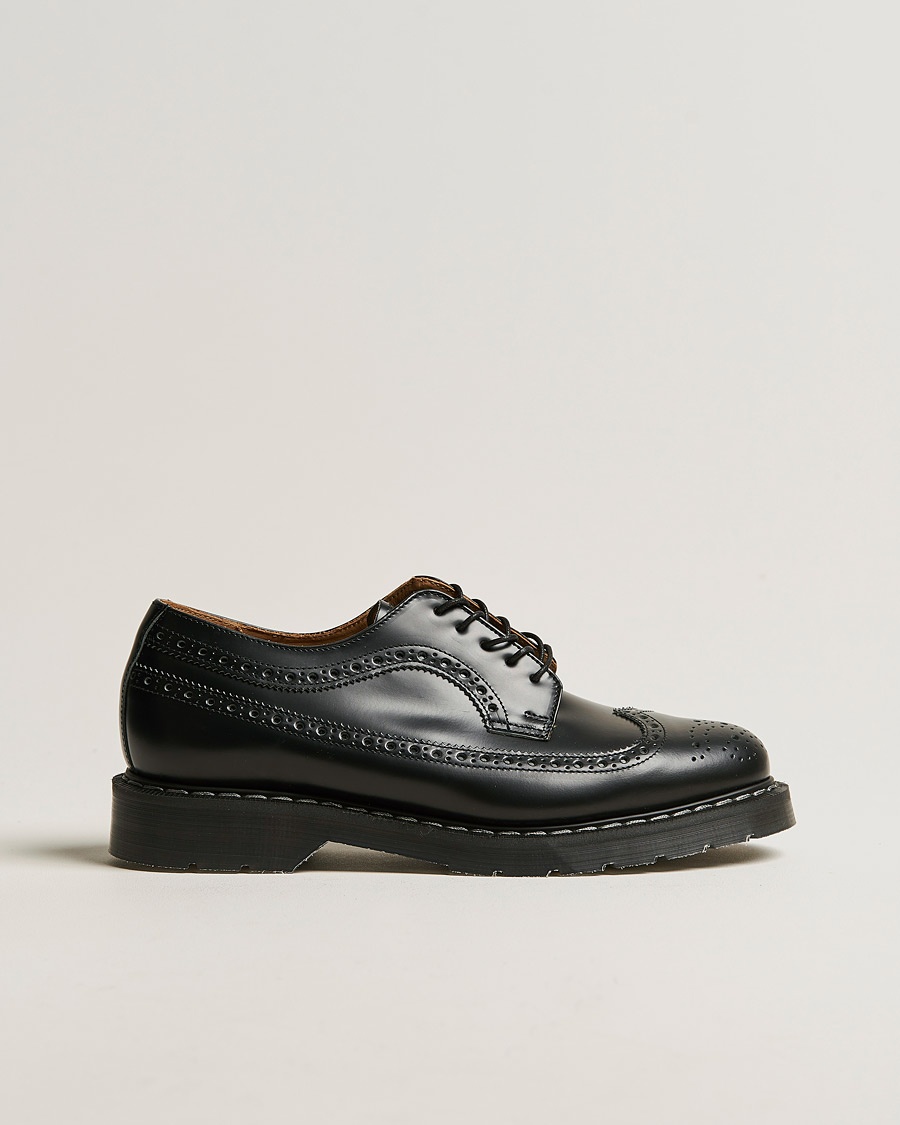 Solovair American Brogue Shoe Black Shine – Musta