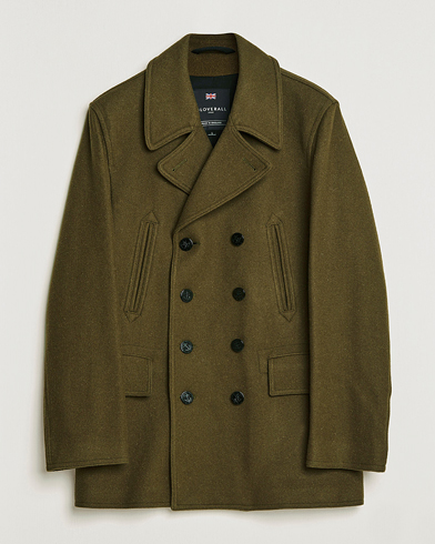 Mies | Best of British | Gloverall | Churchill Reefer Peacoat Loden Green