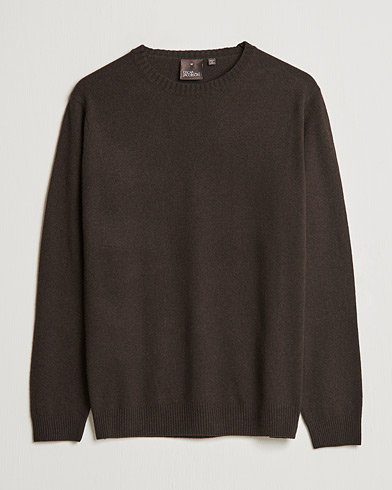 Mies |  | Oscar Jacobson | Valter Wool/Cashmere Round Neck Brown