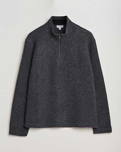 Mies |  | Sunspel | Eco Wool Half Zip Fleece Charcoal Melange