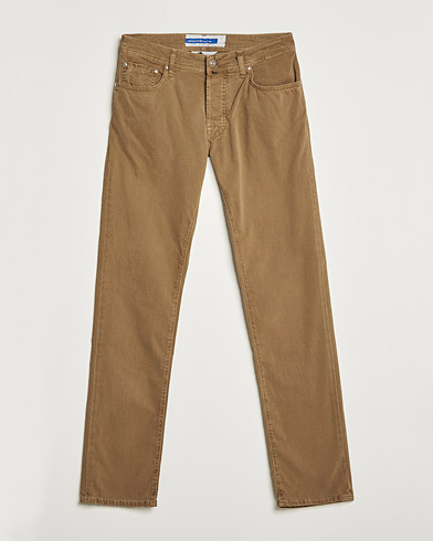 Mies | Viisitaskuhousut | Jacob Cohën | Bard 5-Pocket Cotton Trousers Light Brown