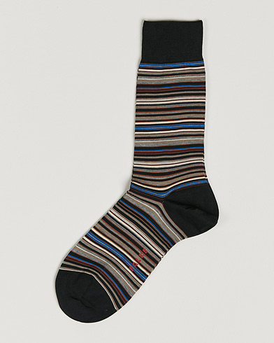 Mies |  | Falke | Microblock Stripe Sock Grey White