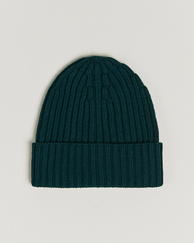 Mies | Piacenza Cashmere | Piacenza Cashmere | Ribbed Cashmere Beanie Racing Green