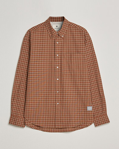Mies |  | Snow Peak | Warm Cotton Button Down Shirt Brown Check