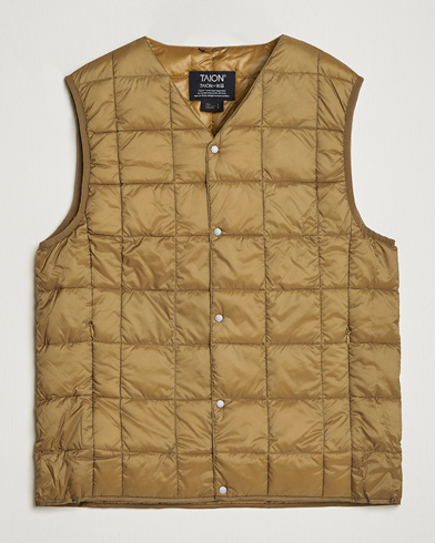 Mies | TAION | TAION | V-Neck Lightweight Down Vest Beige