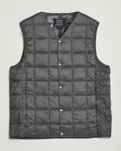 Mies |  | TAION | V-Neck Lightweight Down Vest Charcoal