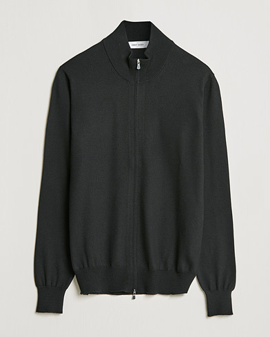 Mies |  | Gran Sasso | Merino Fashion Fit Full Zip Black