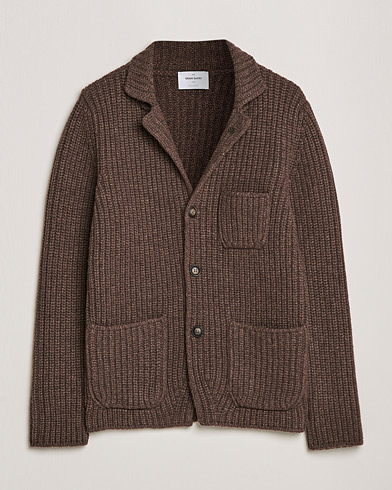 Mies | Gran Sasso | Gran Sasso | Heavy Wool Knitted Blazer Cardigan Brown