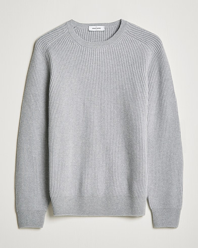 Mies | Gran Sasso | Gran Sasso | Knitted Wool/Cashmere Structure Crewneck Light grey