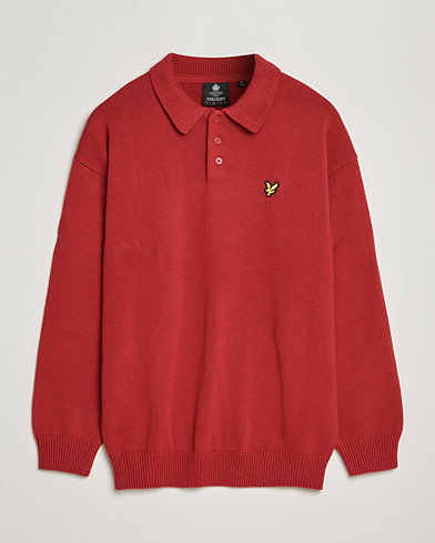 Mies | Puserot | Lyle & Scott | Blousson Knitted Polo Tunnel Red