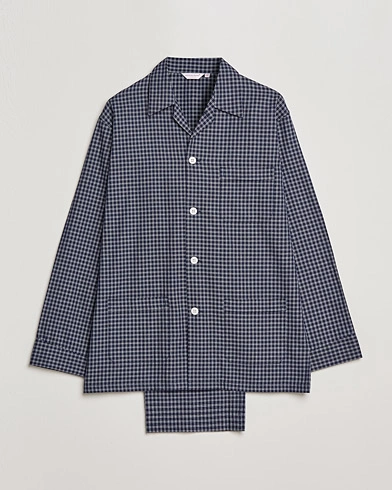 Mies |  | Derek Rose | Checked Cotton Pyjama Set Navy