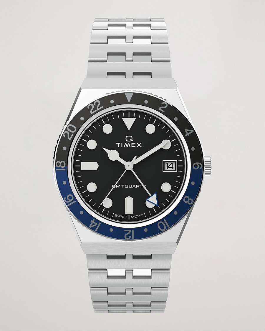 Timex Q Diver GMT 38mm Black/Blue – Musta