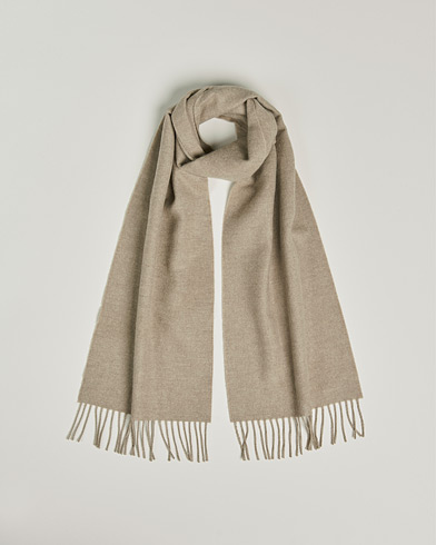 Mies |  | Begg & Co | Vier Lambswool/Cashmere Solid Scarf Mushroom