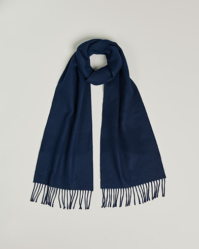 Mies | Kaulaliinat | Begg & Co | Vier Lambswool/Cashmere Solid Scarf Navy