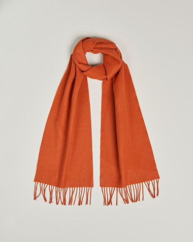 Mies |  | Begg & Co | Vier Lambswool/Cashmere Solid Scarf Orange