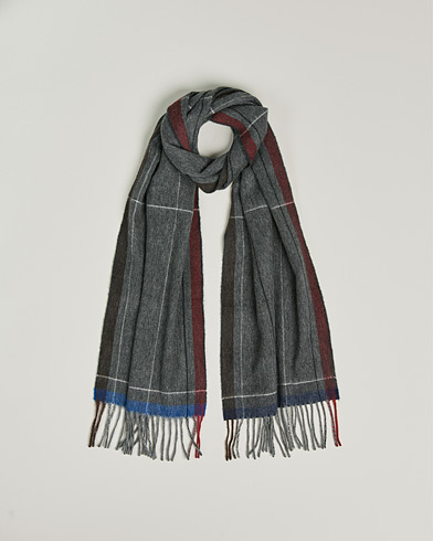 Mies | Kaulaliinat | Begg & Co | Vale Lambswool/Cashmere Needle Check Scarf Grey Multi