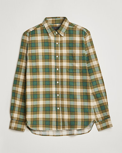 Mies | Preppy Authentic | BEAMS PLUS | Flannel Button Down Shirt Green Check