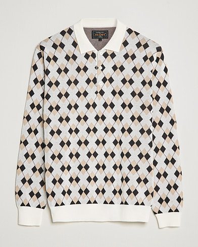 Mies |  | BEAMS PLUS | Argyle Knitted Polo Off White