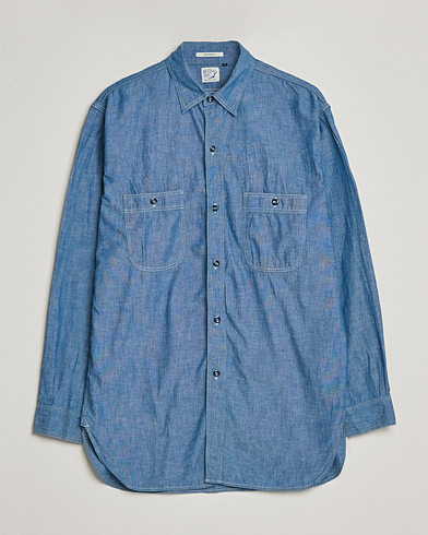 Mies |  | orSlow | Chambray Work Shirt Light Blue