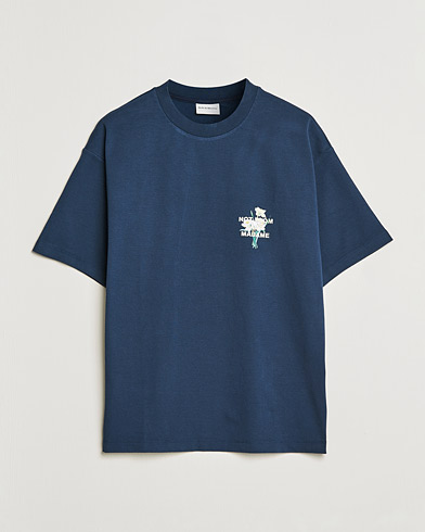Mies |  | Drôle de Monsieur | Fleur Slogan T-Shirt Navy