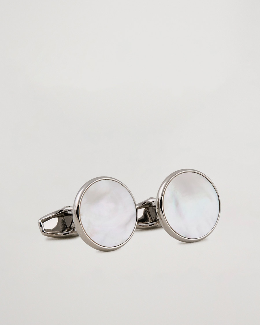 Amanda Christensen Cufflink & Shirt Studs Set White/Silver – Hopea