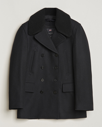 Mies |  | Gloverall | Churchill Reefer Shearling Peacoat Black