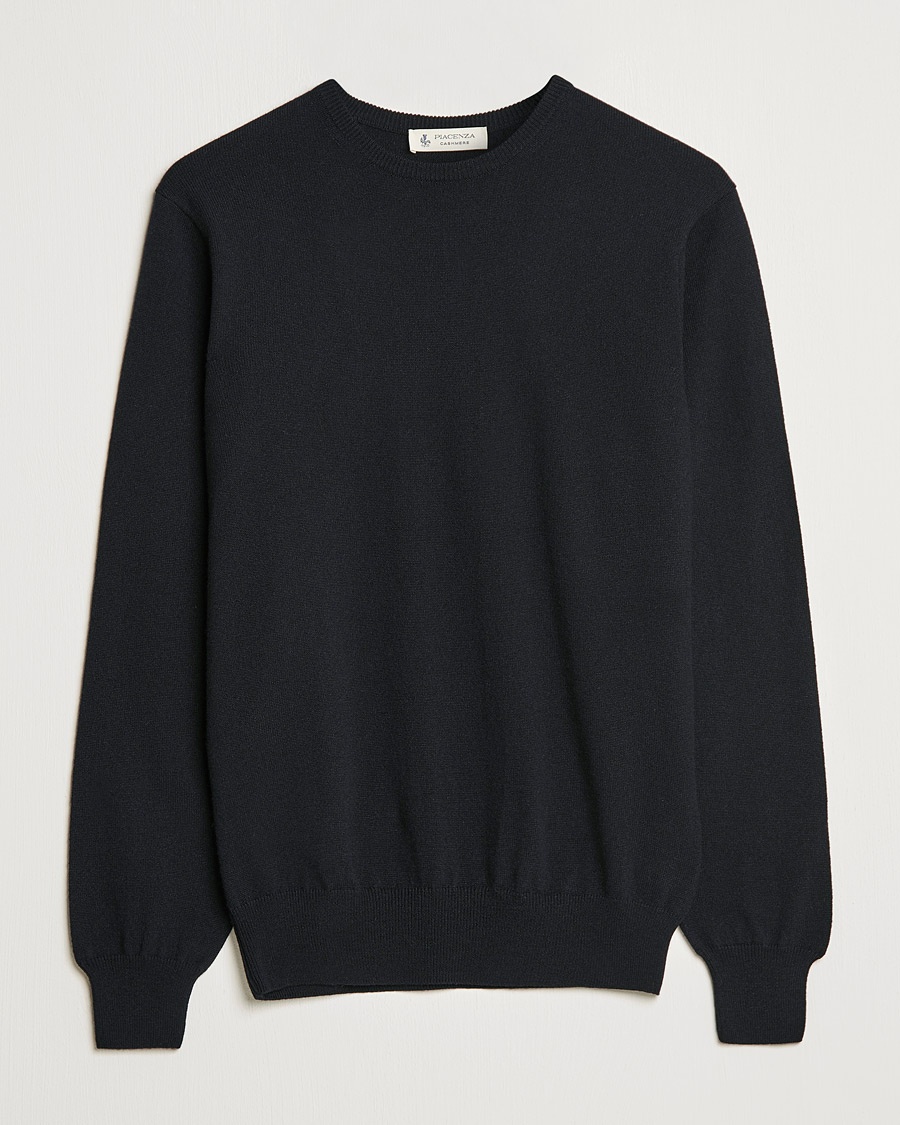 Piacenza Cashmere Cashmere Crew Neck Sweater Black – Musta