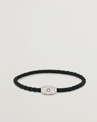 Mies |  | Montblanc | Bracelet Steel 3 Rings Leather Black