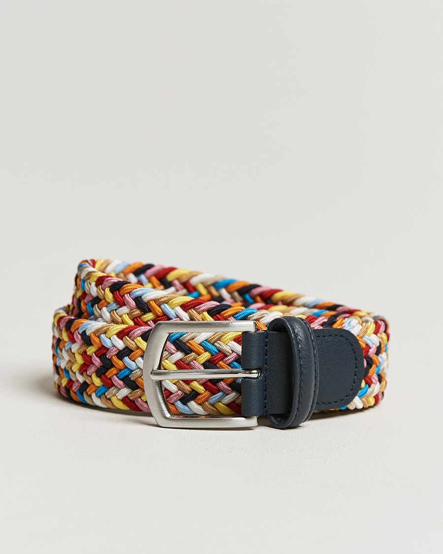 Anderson's Stretch Woven 3,5 cm Belt Multi – Monivärinen