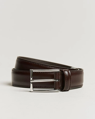 Mies | Sileät vyöt | Anderson's | Leather Suit Belt 3 cm Dark Brown