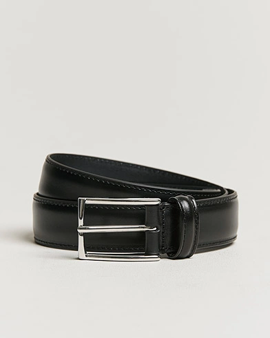 Mies | Sileät vyöt | Anderson's | Leather Suit Belt 3 cm Black