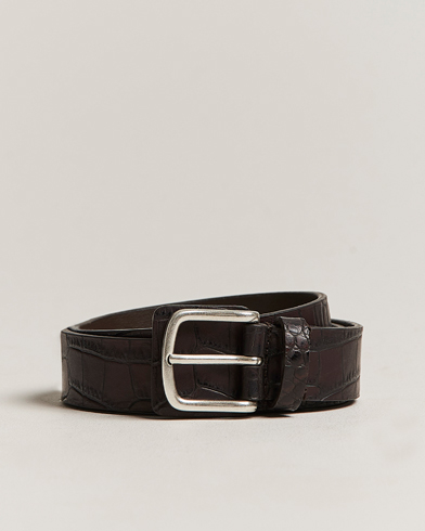 Mies | Anderson's | Anderson's | Embossed Croco Belt 3 cm Brown