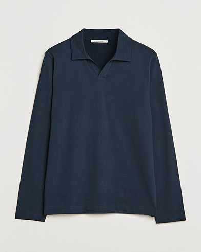 Mies | A Day's March | A Day's March | Branford Long Sleeve Jersey Polo Navy