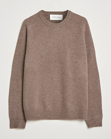 Mies | Alle 100 | A Day's March | Brodick Lambswool Sweater Taupe Melange